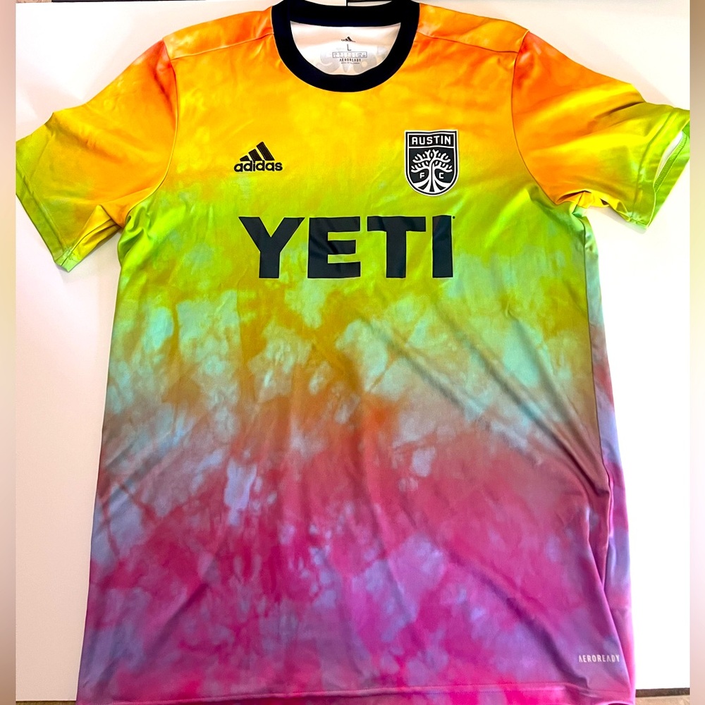 Men's Austin FC adidas 2021 Pride Pre-Match Performance Top
